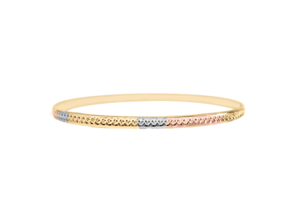 3 Tone Plated | Diamond Cut Bangles